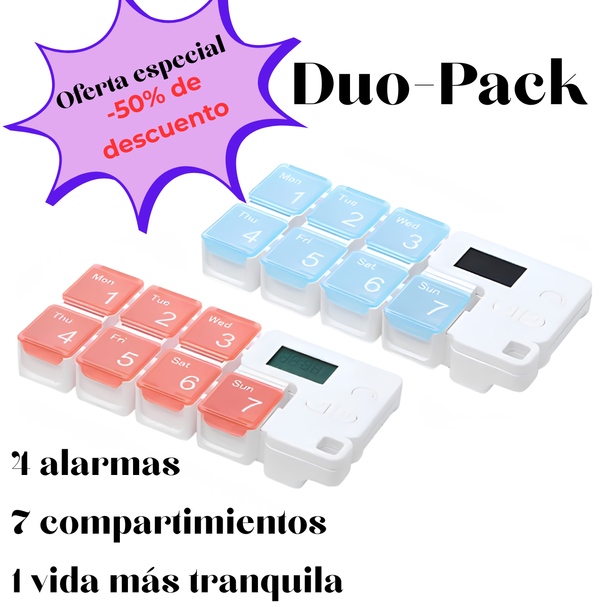 Tabletero de medicamentos con alarma integrada