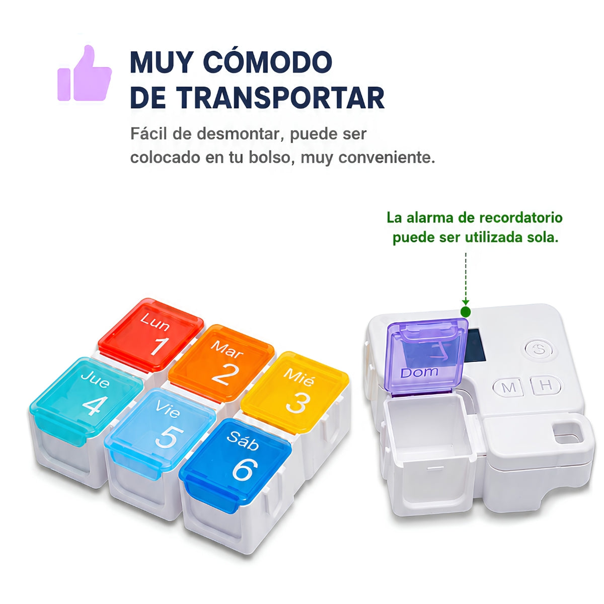 Tabletero de medicamentos con alarma integrada