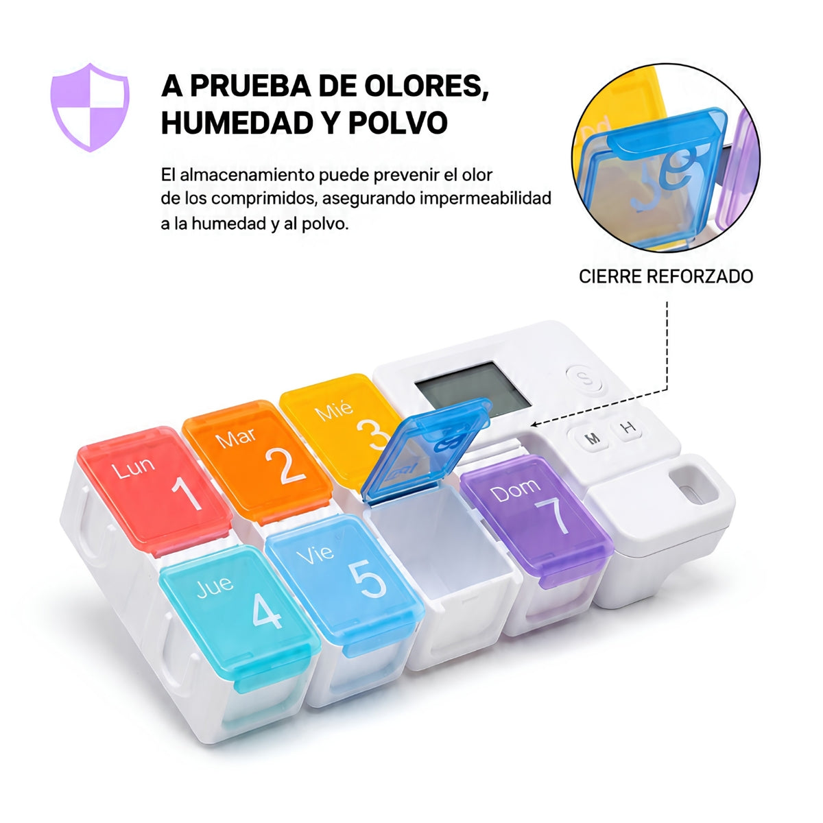 Tabletero de medicamentos con alarma integrada
